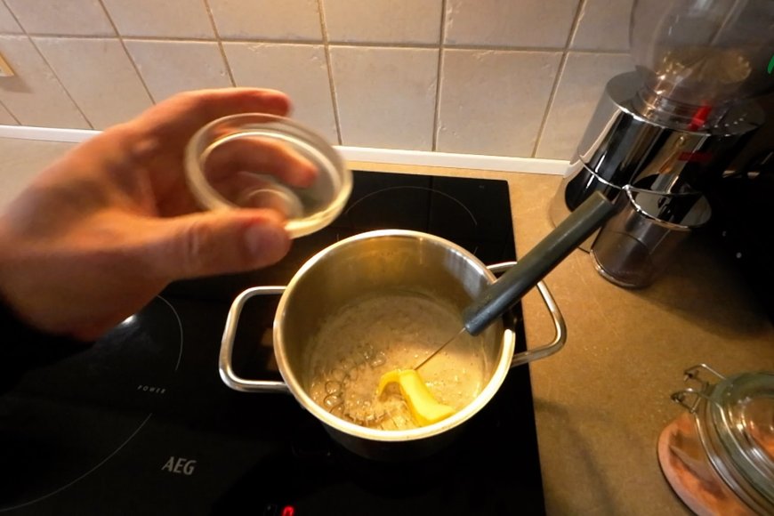 Add the butter to the hot porridge