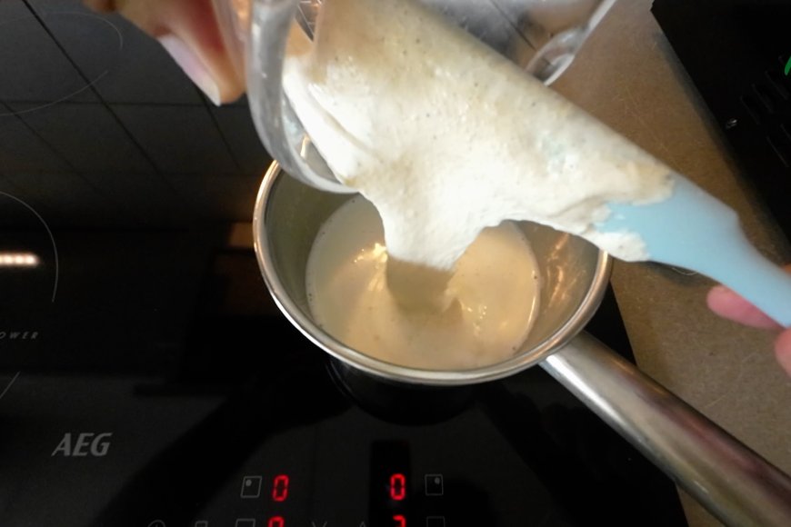 Add egg yolk-sugar mixture